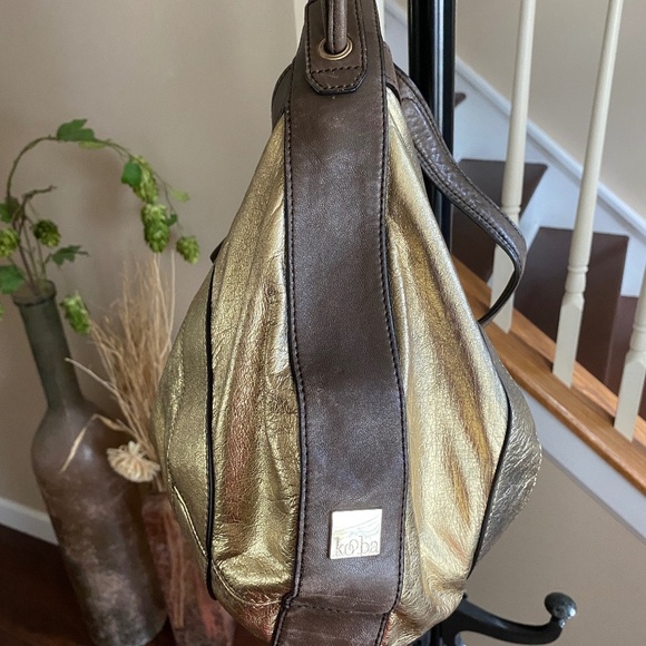 KOOBA Parker Golden Metallic Hobo Shoulder Bag O/S - Picture 2 of 15